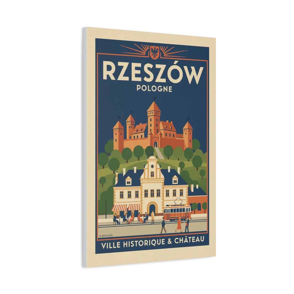 Rzeszów Vintage Travel Poster Canvas - Matte Stretched Wall Art