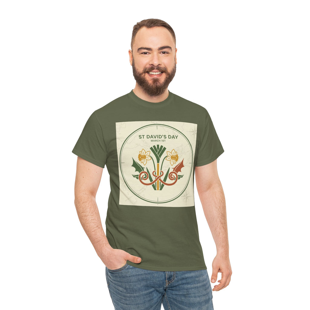 St. David's Day Floral Tee — Welsh Daffodil & Leek Celebration Shirt