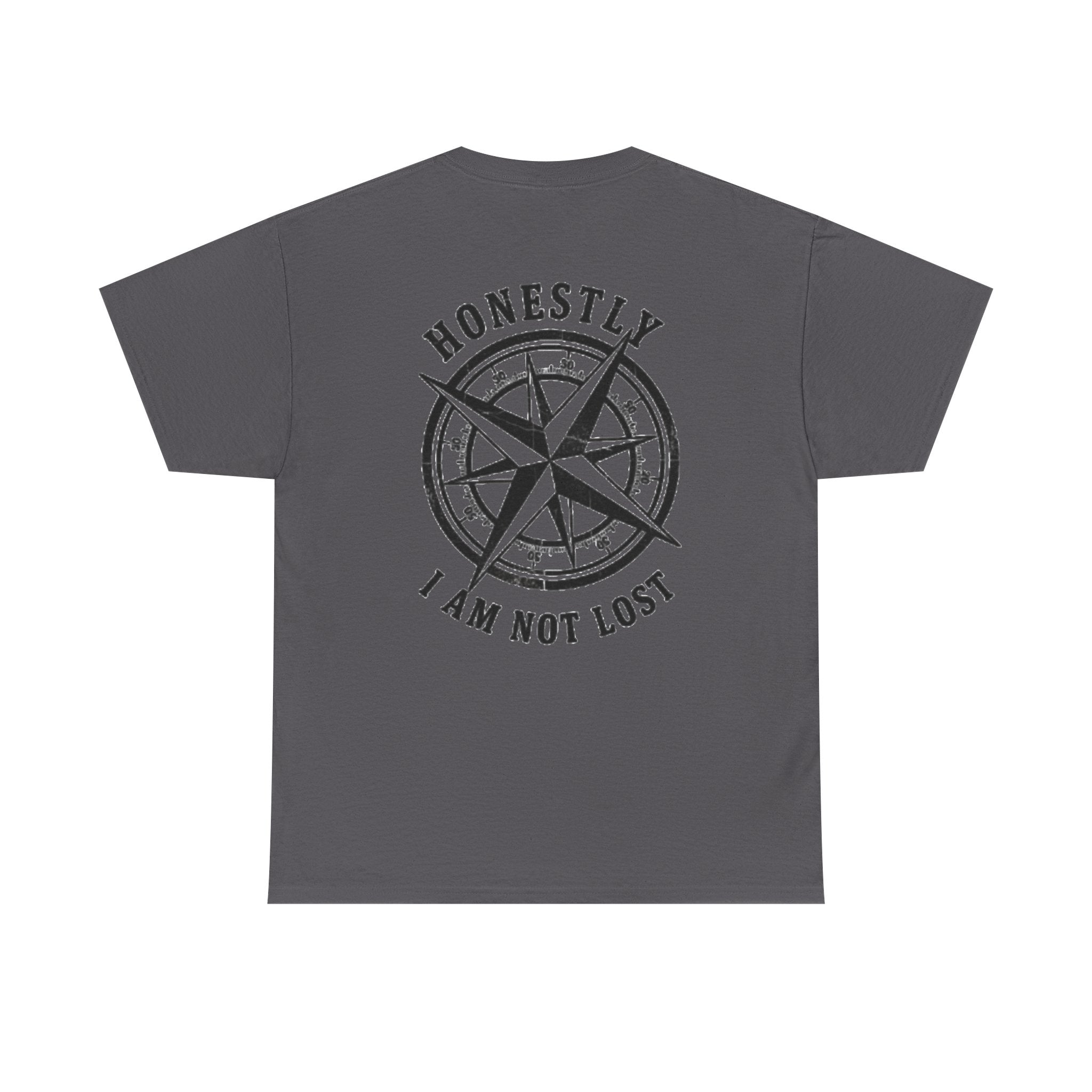 T-Shirt — 'GALLUS' Front Logo with Compass Back: 'Honestly I Am Not Lost' Casual Graphic Tee