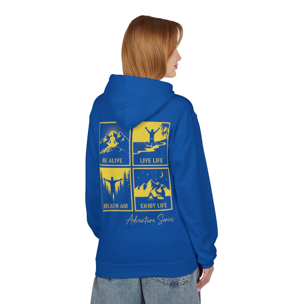 Exploring Adventure Hoodie — "Be Alive, Live Life" Outdoor Graphic Pullover