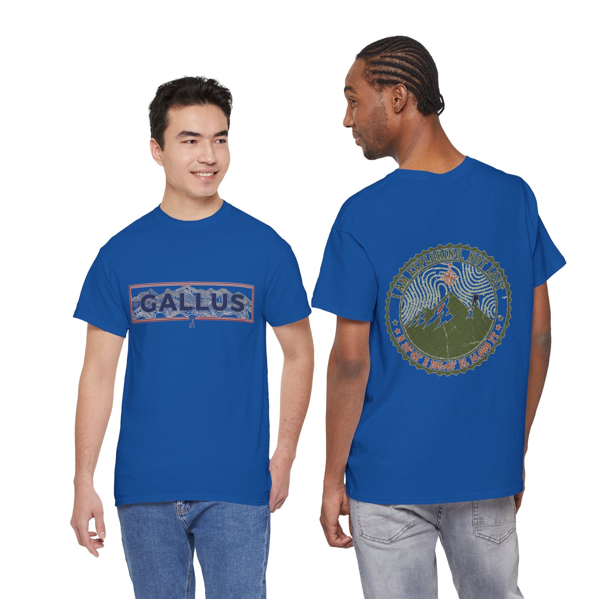 Adventure Logo Tee — "GALLUS" Mountain Badge Shirt (Exploring Not Lost)