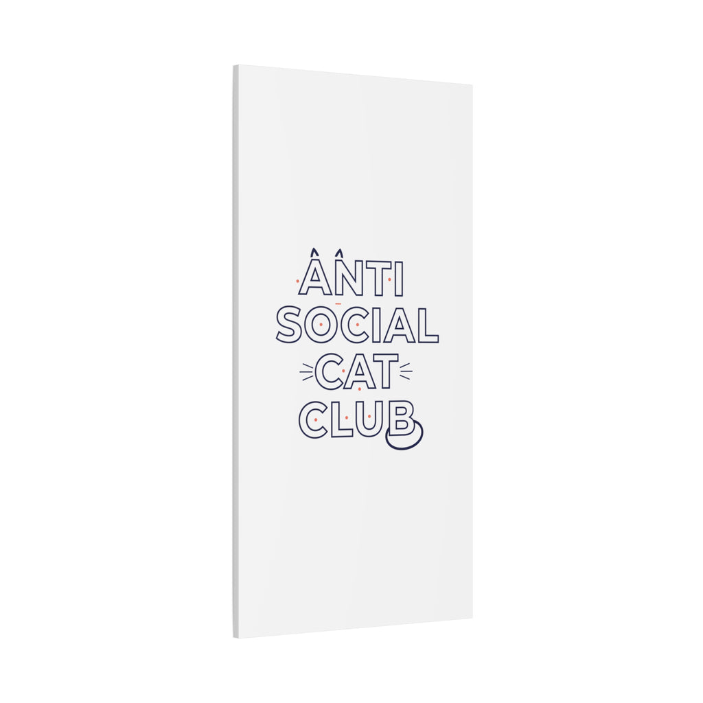 Anti Social Cat Club Canvas | Outline-Only Typography, Hollow Letter Art