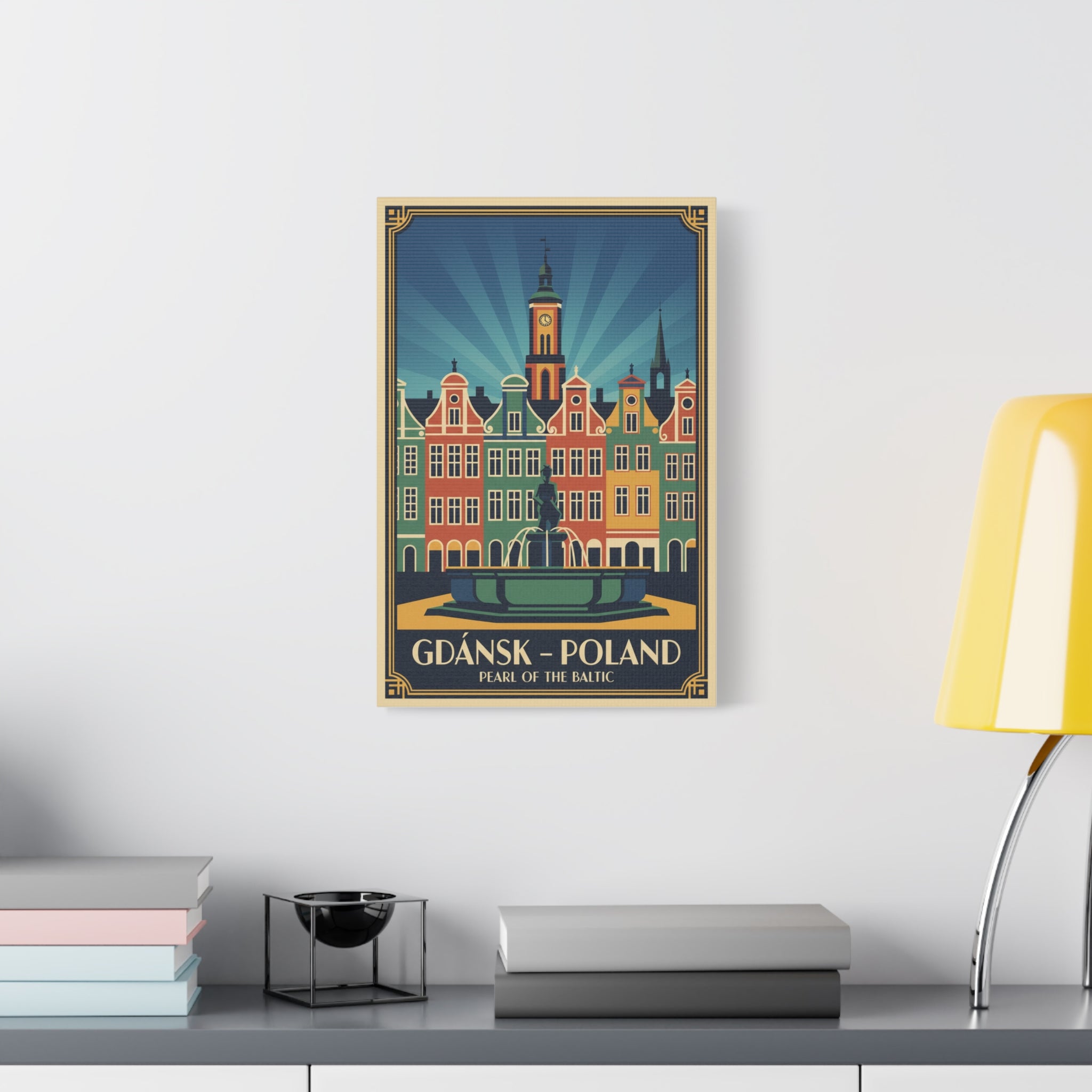Gdańsk Poland Vintage Travel Poster Canvas