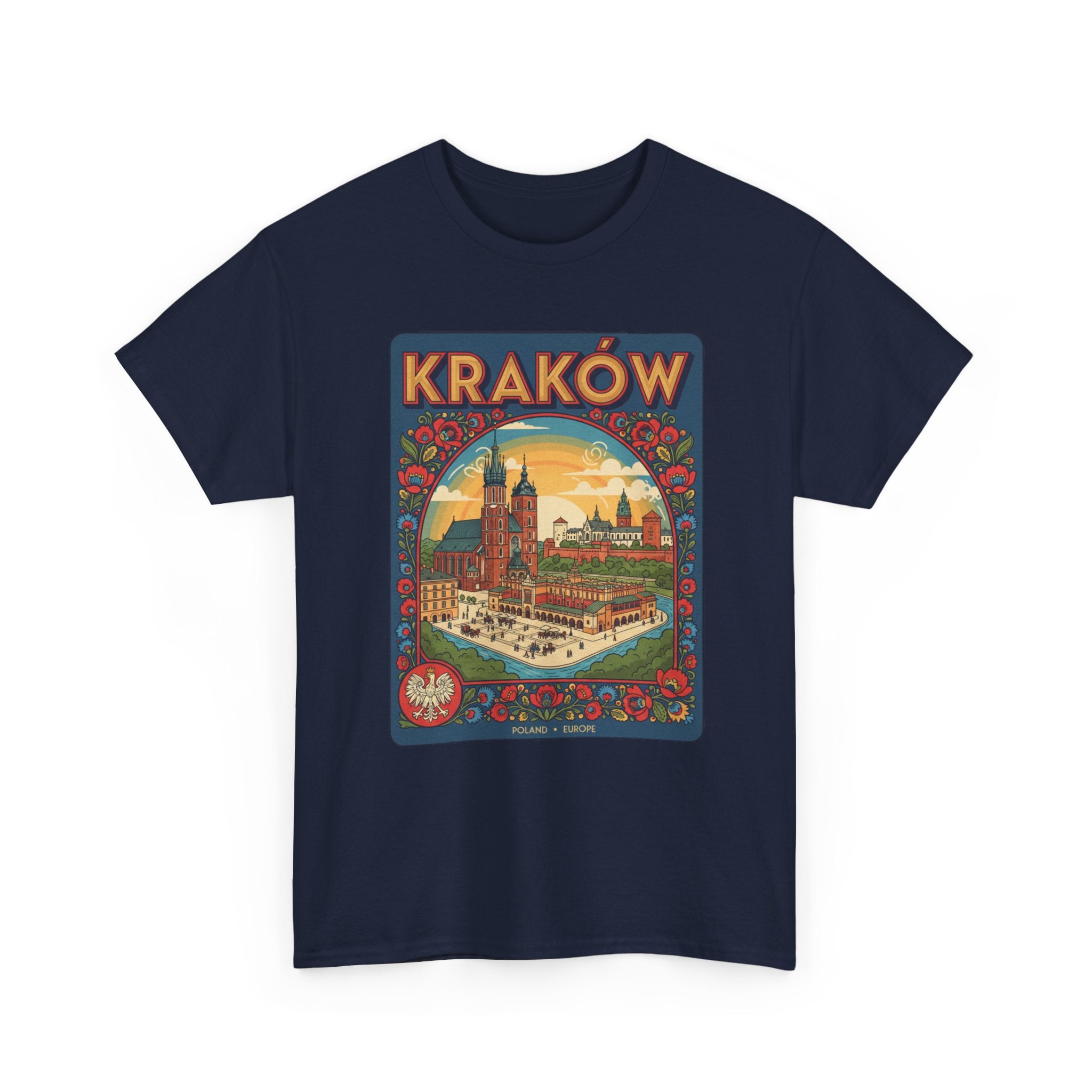 Kraków Vintage Travel T‑Shirt — Retro Polish Cityscape Tee