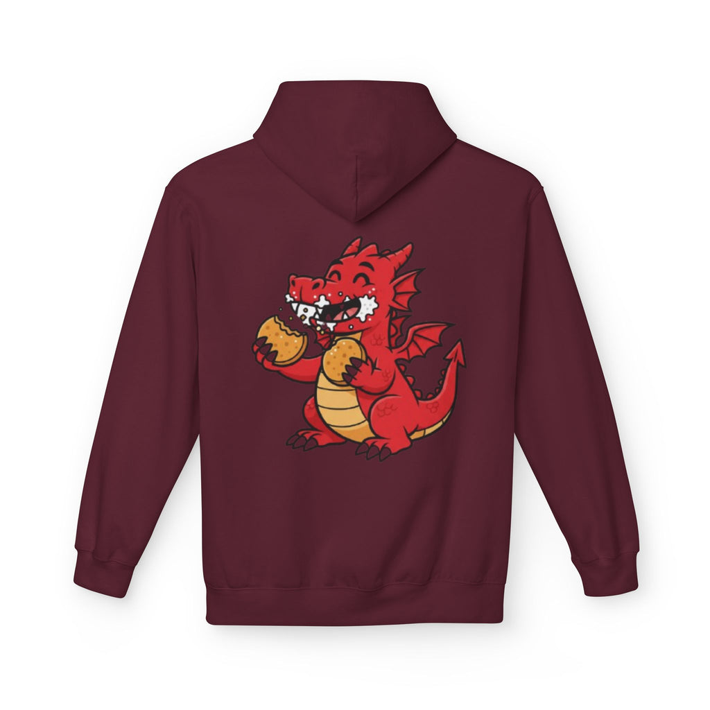 Welsh Dragon Hoodie — Retro Flag Front & Cute Red Dragon Back