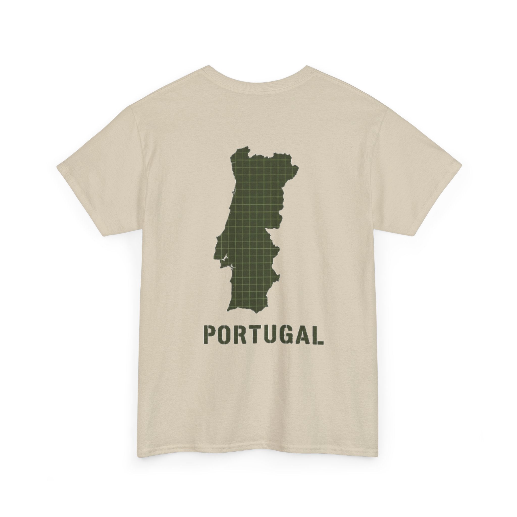 Portugal Map T-Shirt — Vintage Green Grid Portugal Tee