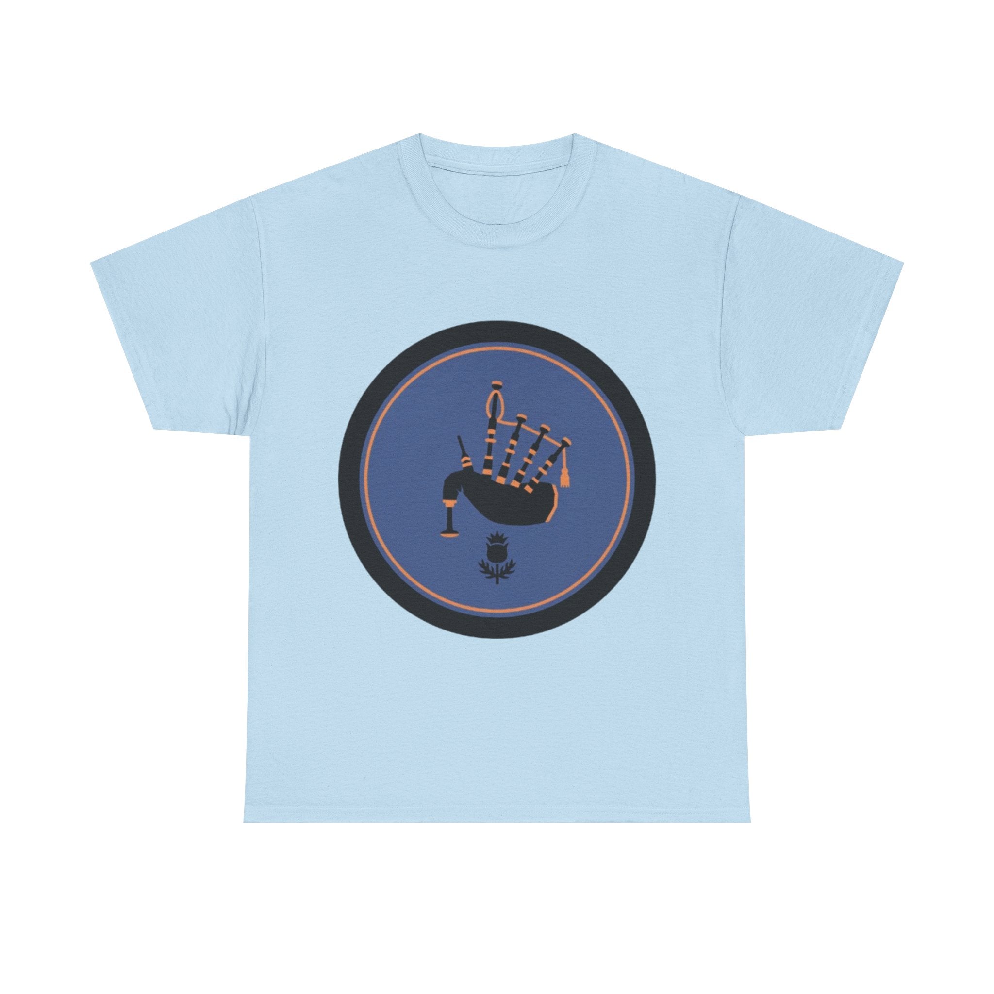 Bagpipes Crest T‑Shirt — Scottish Pride Circle Logo Tee