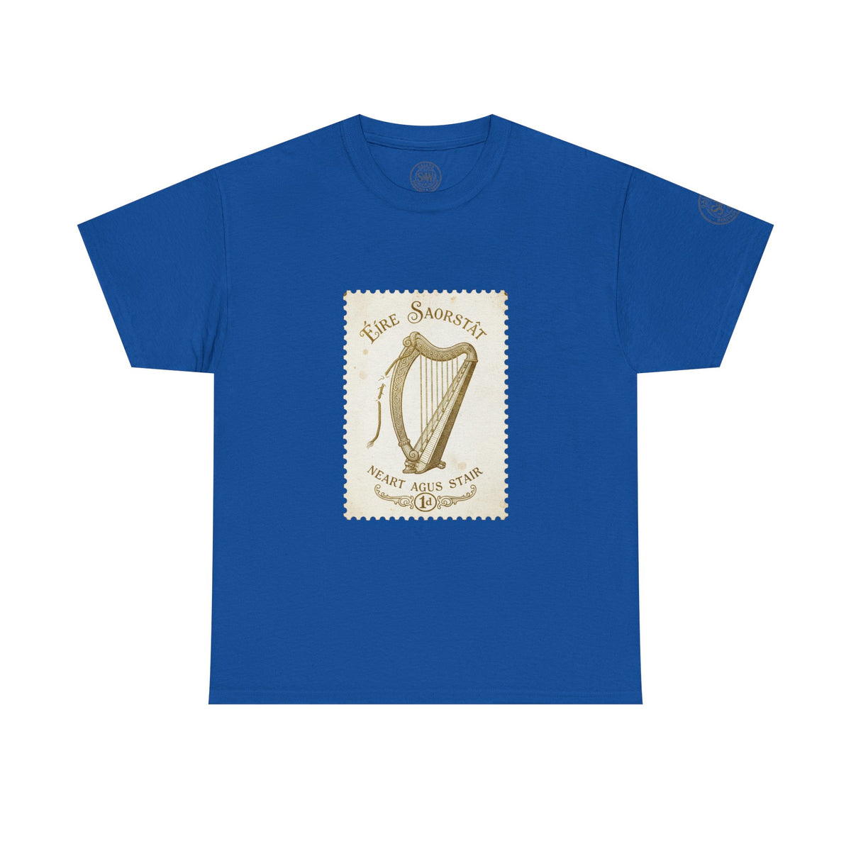 Irish Harp Vintage Stamp T-Shirt — Celtic Heritage Tee — product image 10