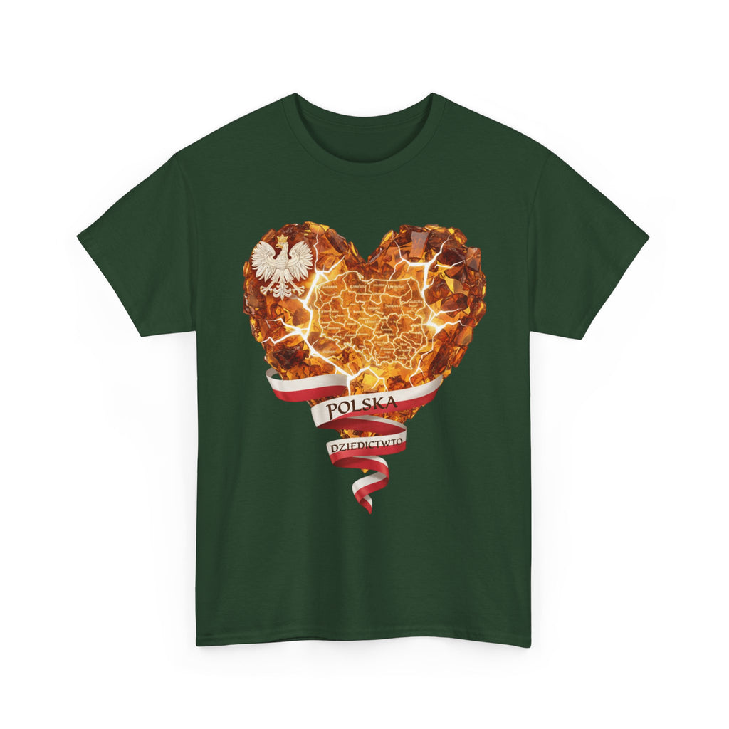 Polish Pride Heart Flame Tee | Polska Heritage T-Shirt