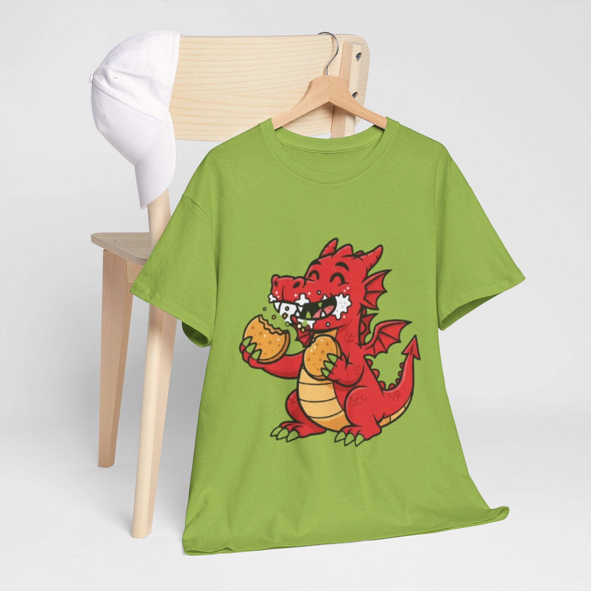 Red Dragon Eating Tacos T-Shirt — Cute Cartoon Taco Lover Tee