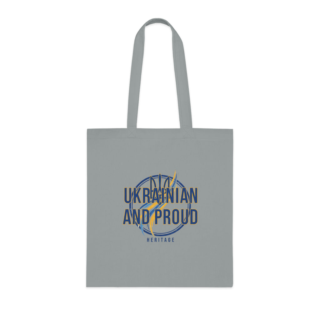 Ukrainian And Proud Cotton Tote — Heritage Flag Graphic Tote Bag