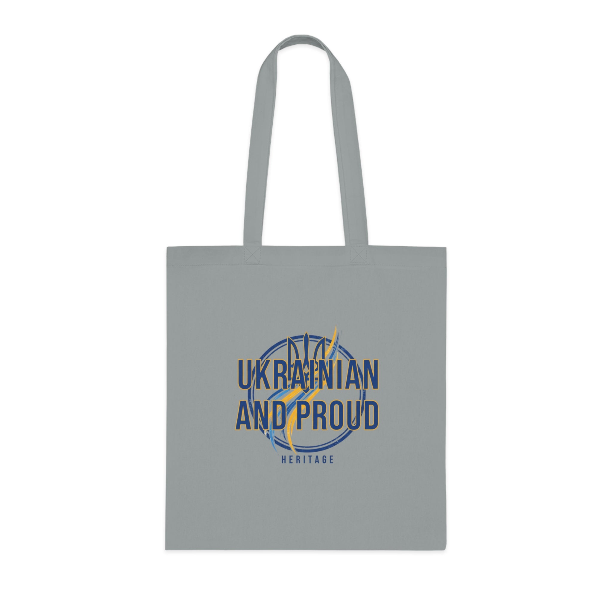 Ukrainian And Proud Cotton Tote — Heritage Flag Graphic Tote Bag