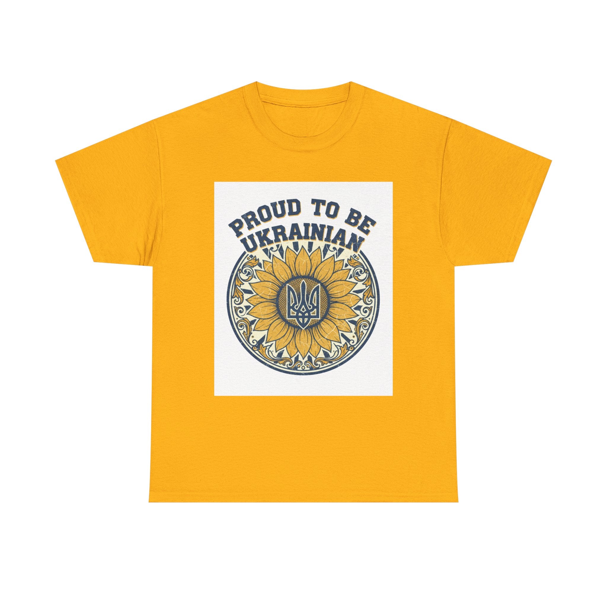 Proud to Be Ukrainian T-Shirt — Sunflower & Trident Pride Tee
