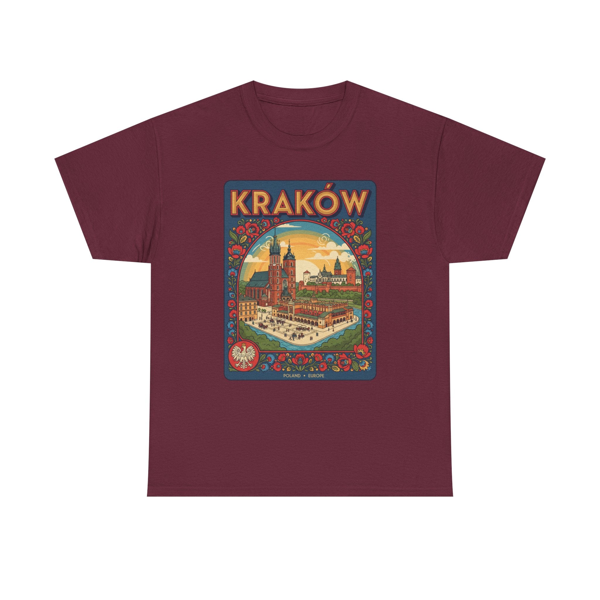 Kraków Vintage Travel T‑Shirt — Retro Polish Cityscape Tee