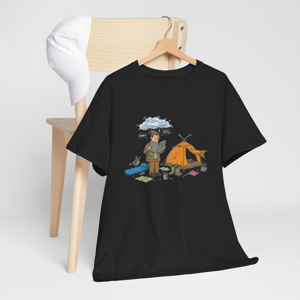 Retro Mountain Camping Graphic T-Shirt — Vintage Campfire Adventure Tee