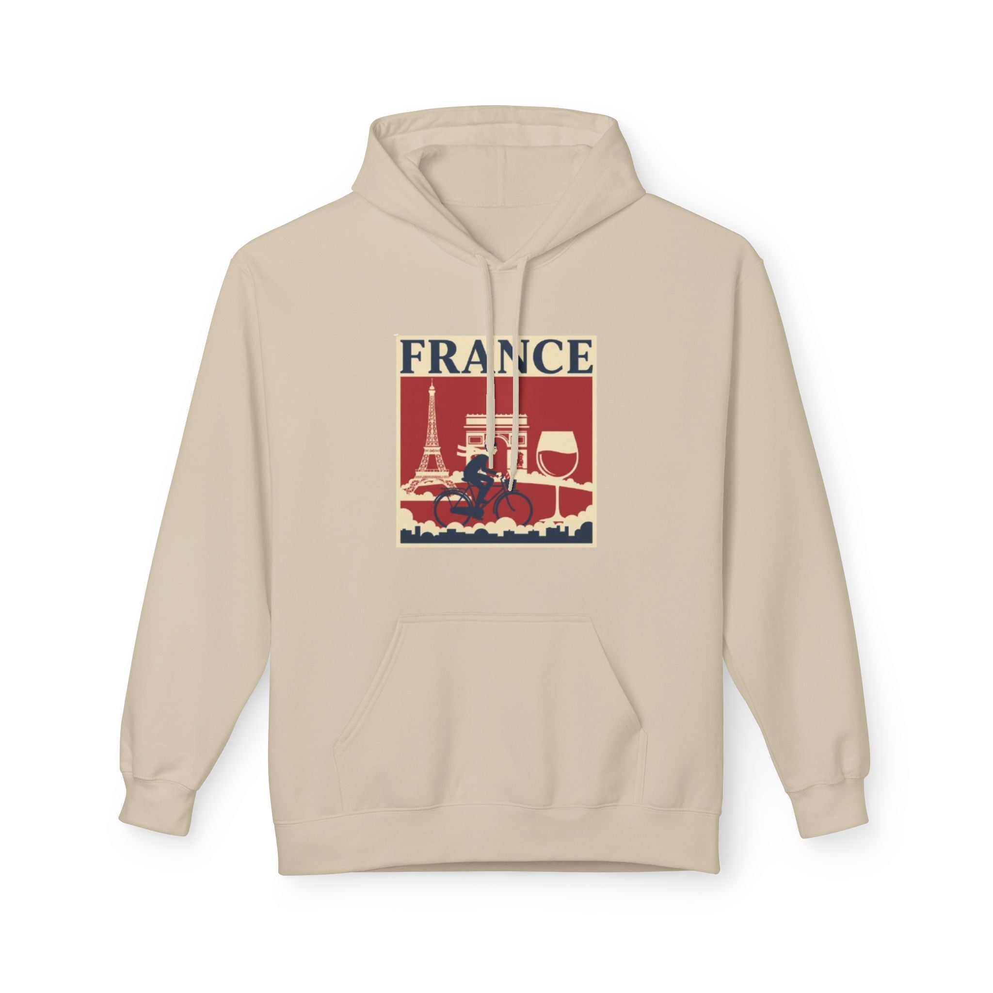 France Retro Travel Hoodie — Eiffel Tower Wine Vintage Paris Sweatshirt