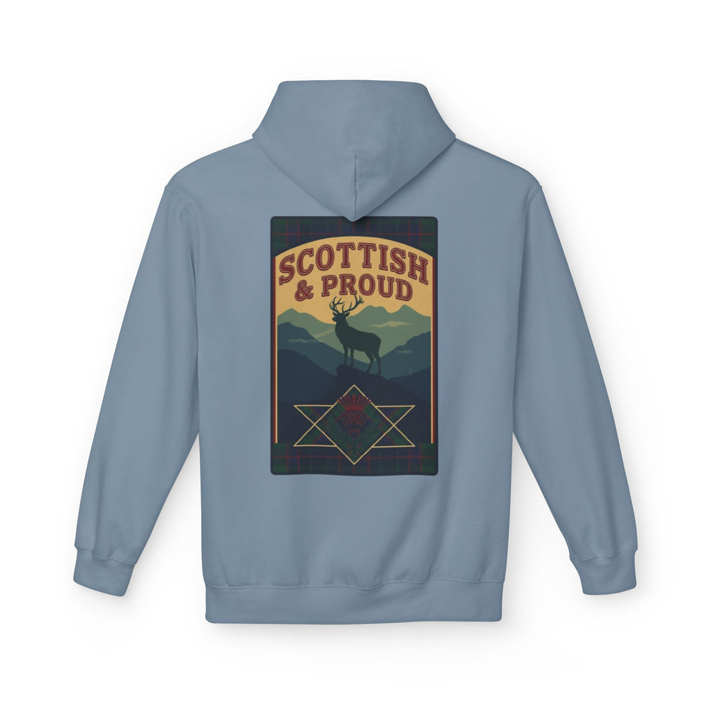 Scottish Hoodie — "Scottish & Proud" Vintage Stag Graphic Pullover