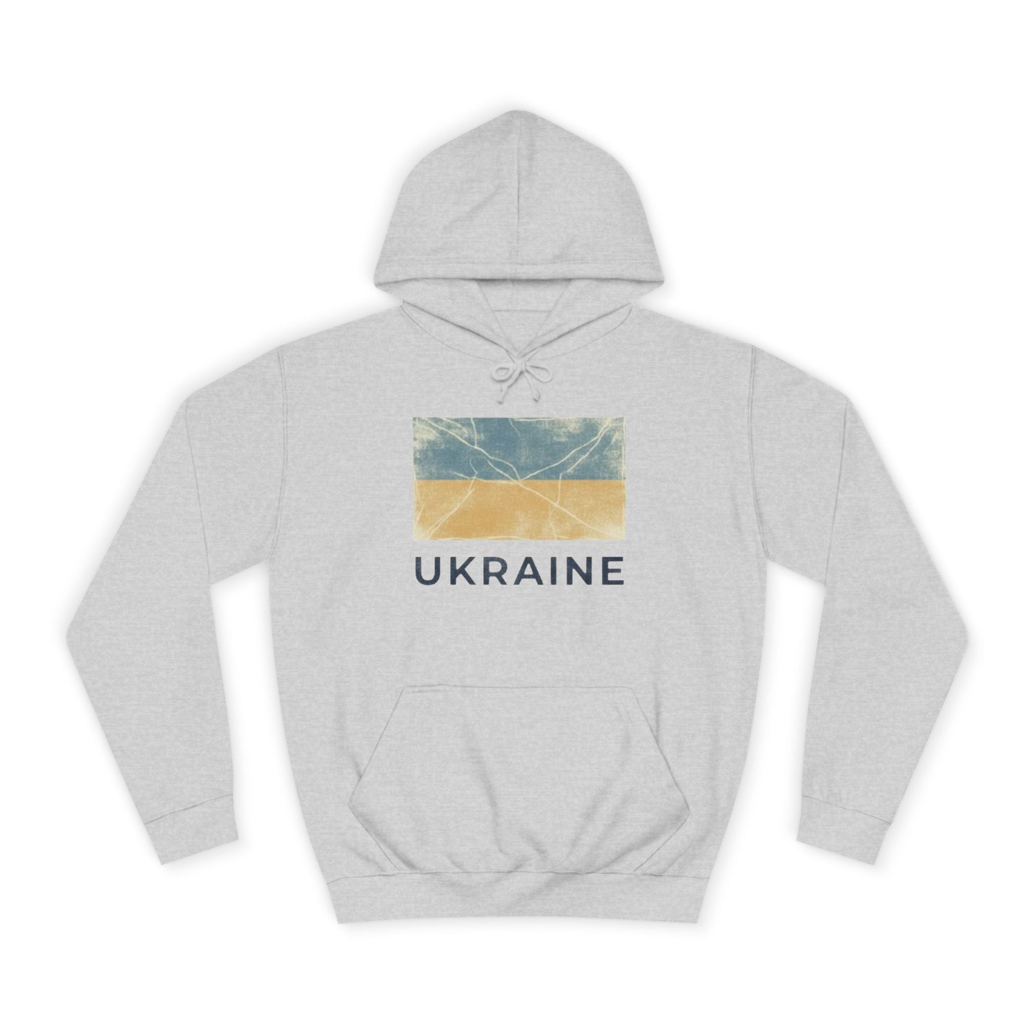 Ukraine Flag Hoodie – Distressed Blue & Yellow Support Pullover