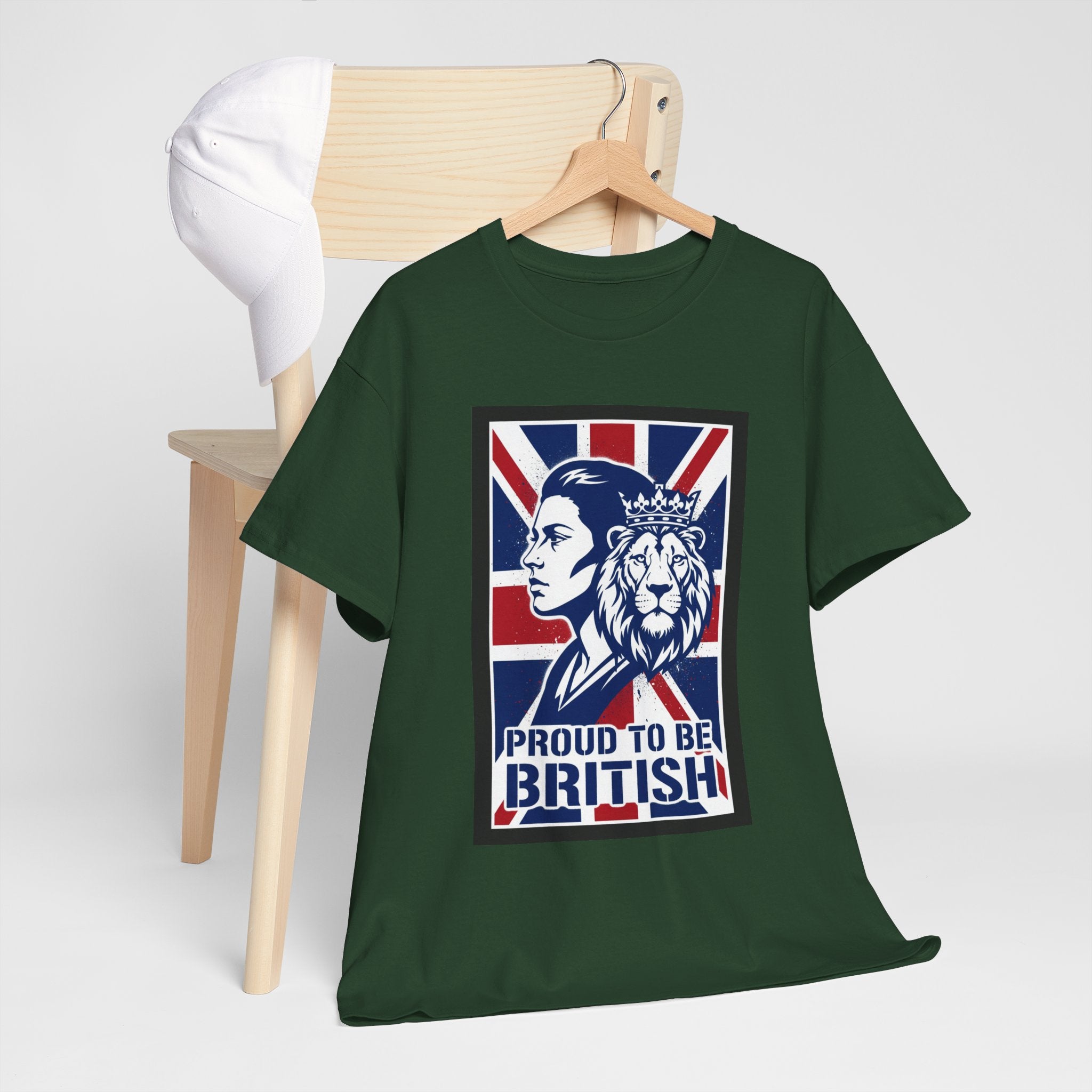 Proud to Be British T-Shirt – Union Jack Lion Graphic Tee