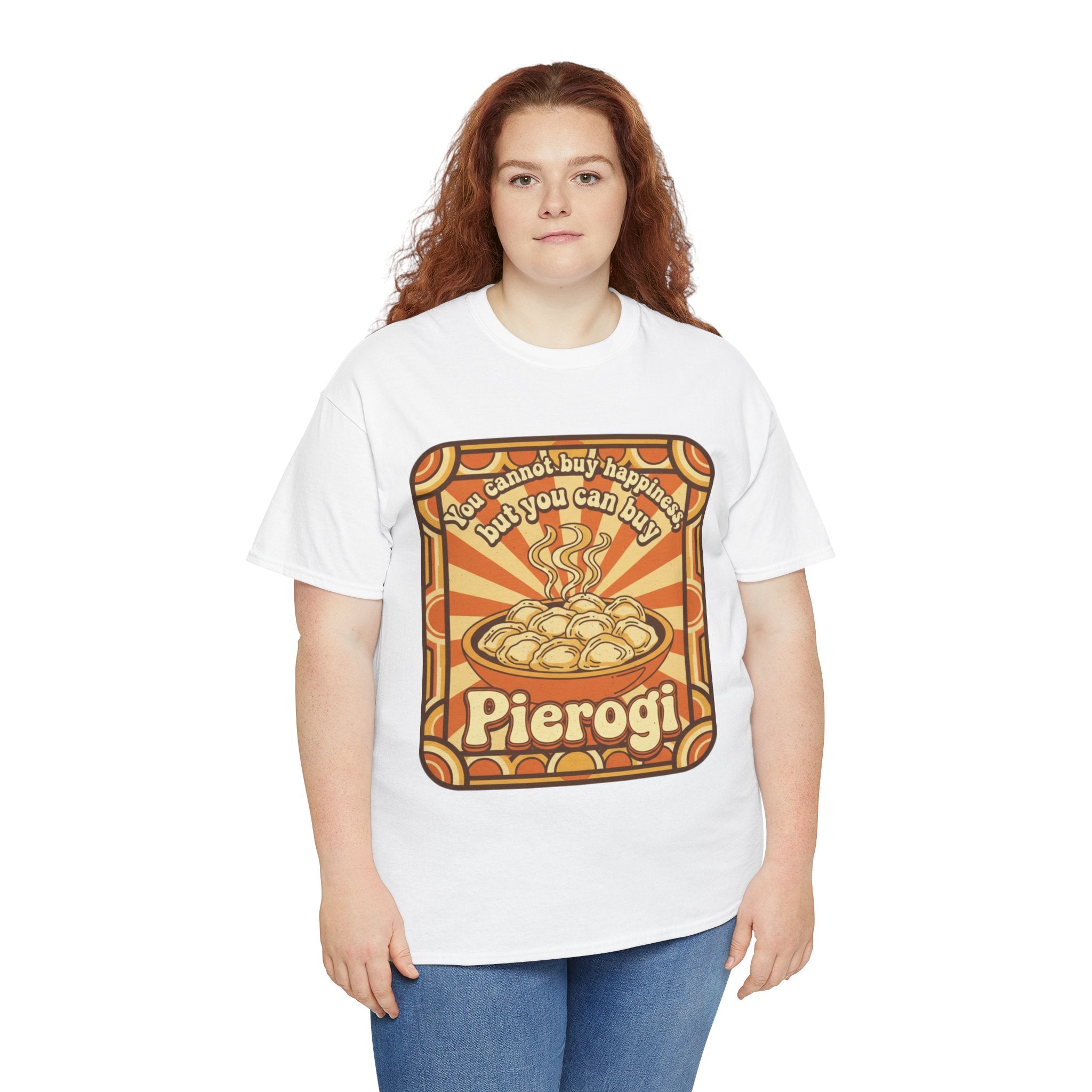 Pierogi T-Shirt — "You Can't Buy Happiness But You Can Buy Pierogi" Retro Food Tee