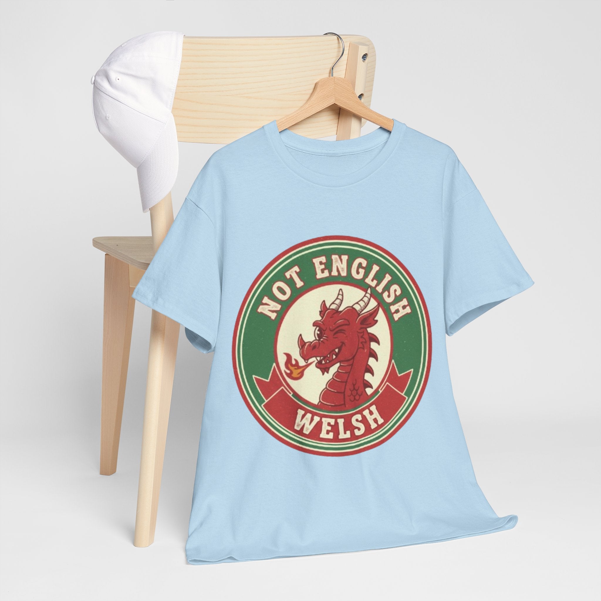 Not English Welsh T‑Shirt — Funny Wales Dragon Tee for Welsh Pride