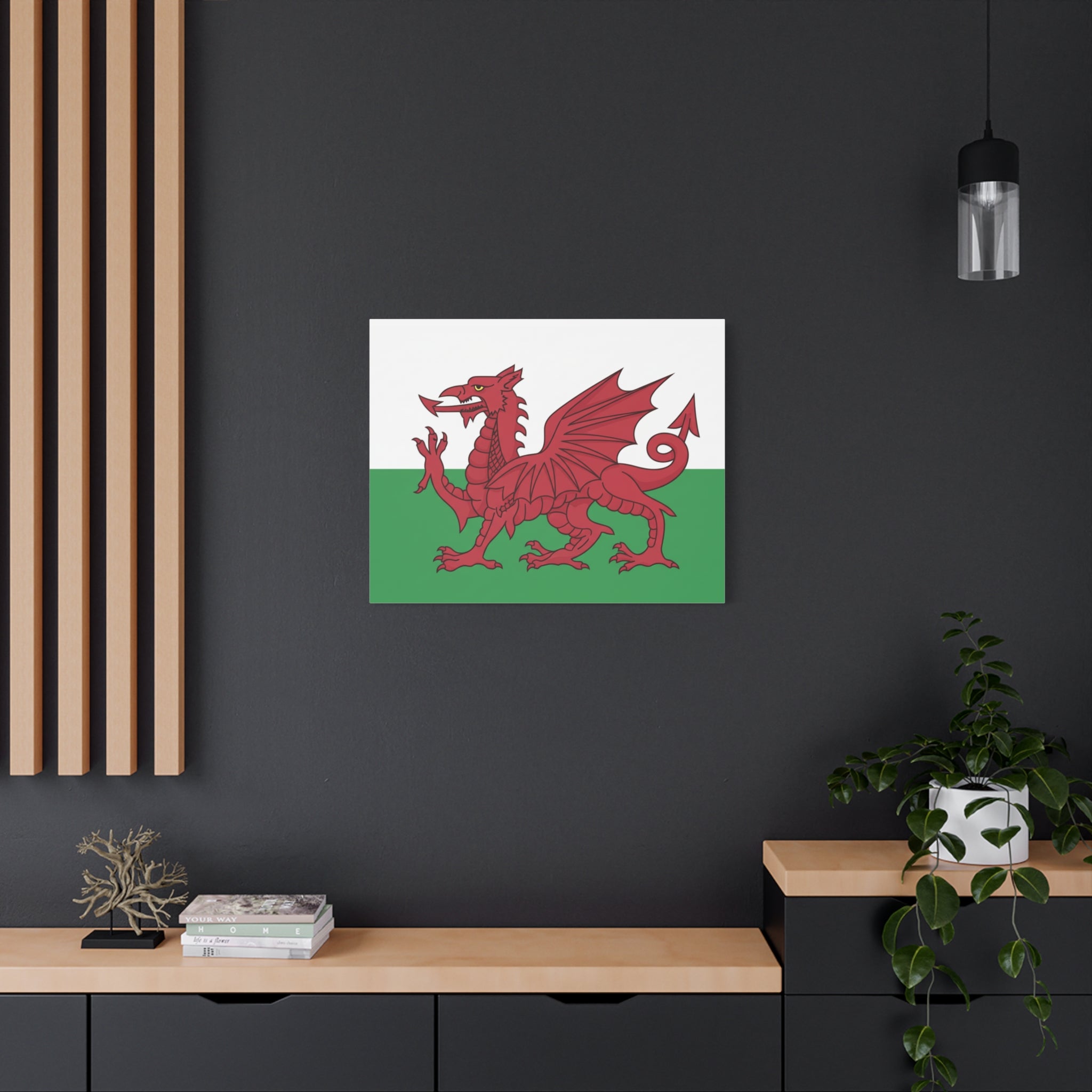 Welsh Flag Canvas Print — Red Dragon Matte Stretched Wall Art