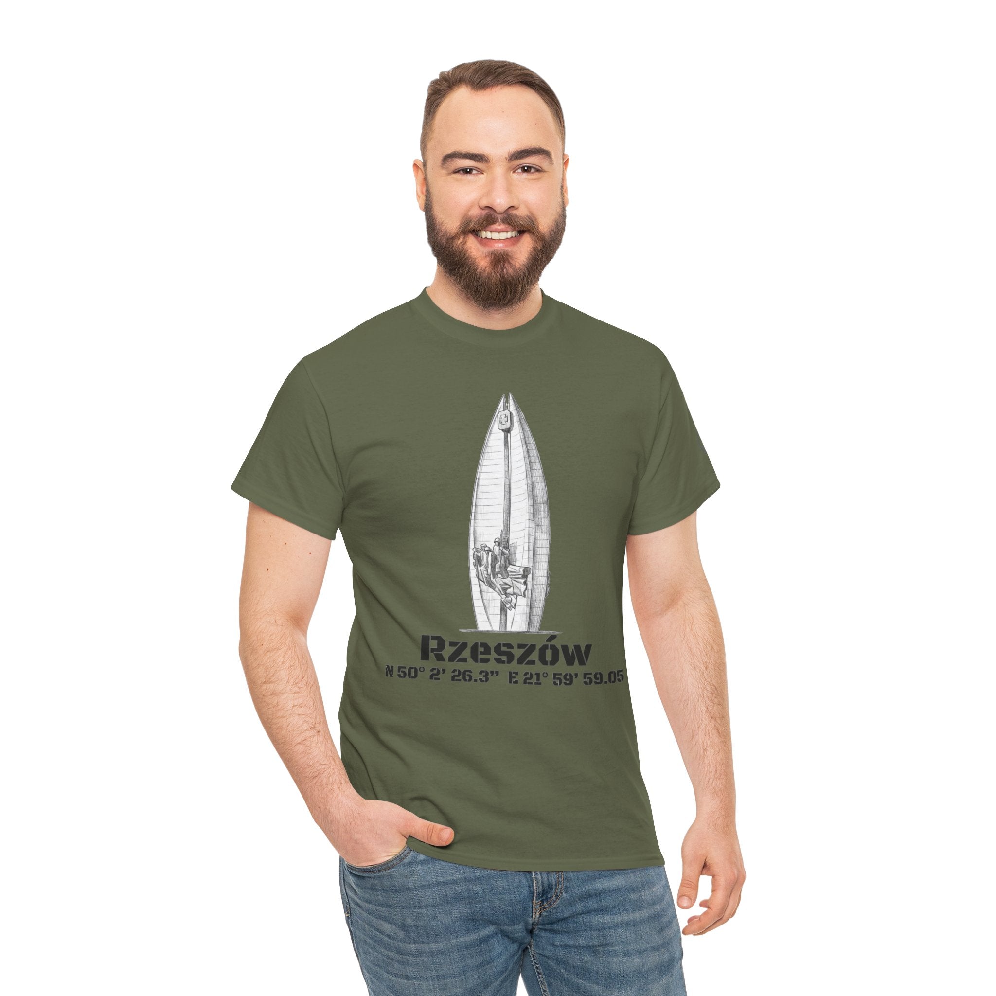 Rzeszów Coordinates T‑Shirt — City Landmark  Sketch Tee