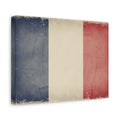 French Flag Vintage Canvas Print — Matte Stretched Wall Art