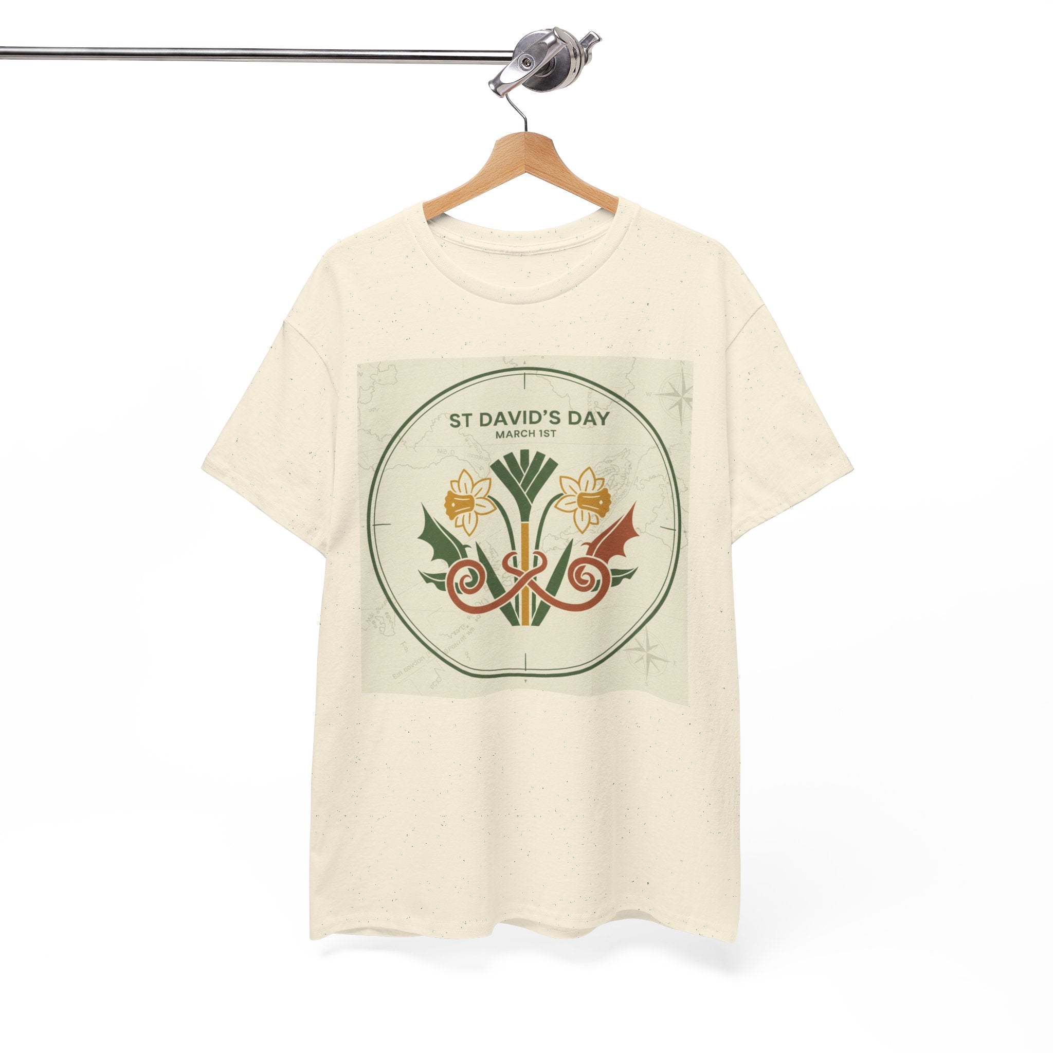 St. David's Day Floral Tee — Welsh Daffodil & Leek Celebration Shirt