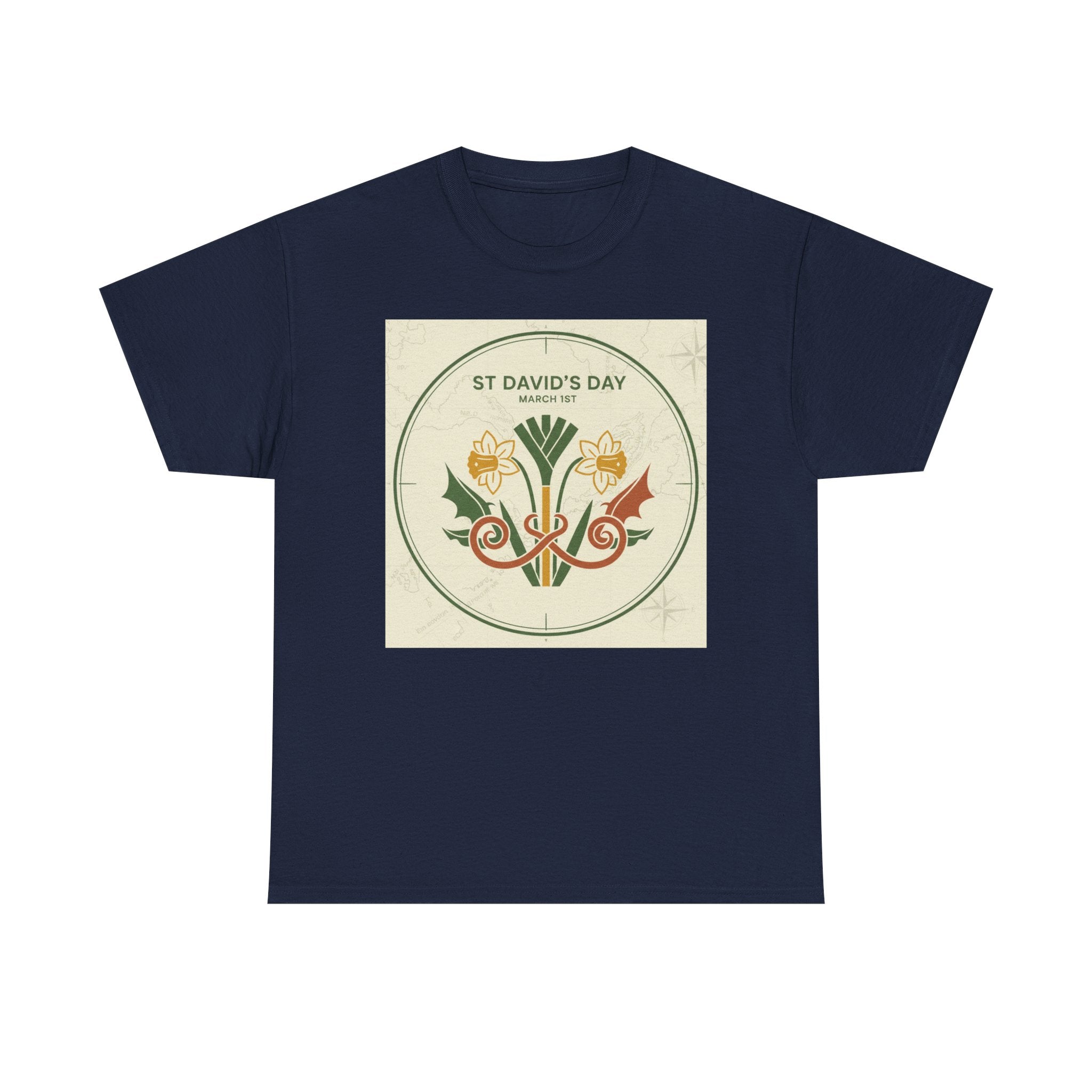 St. David's Day Floral Tee — Welsh Daffodil & Leek Celebration Shirt