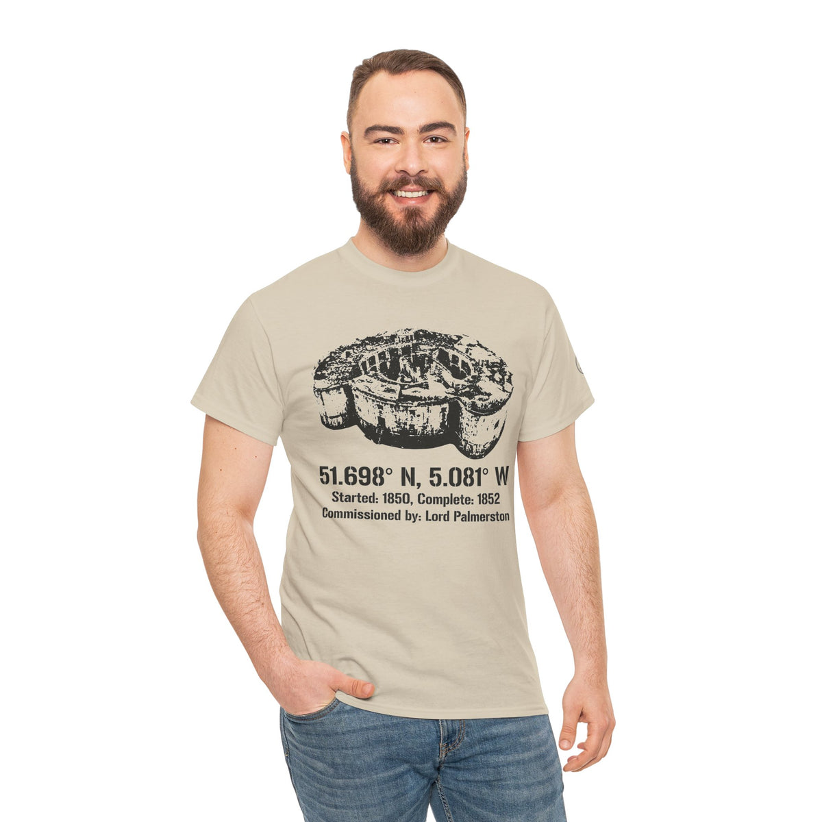 Stack Rock Fort Heritage T-Shirt — Pembrokeshire Coastal Tee — product image 2