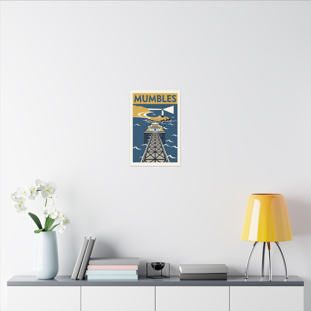 Mumbles Pier Lighthouse Vintage Travel Canvas