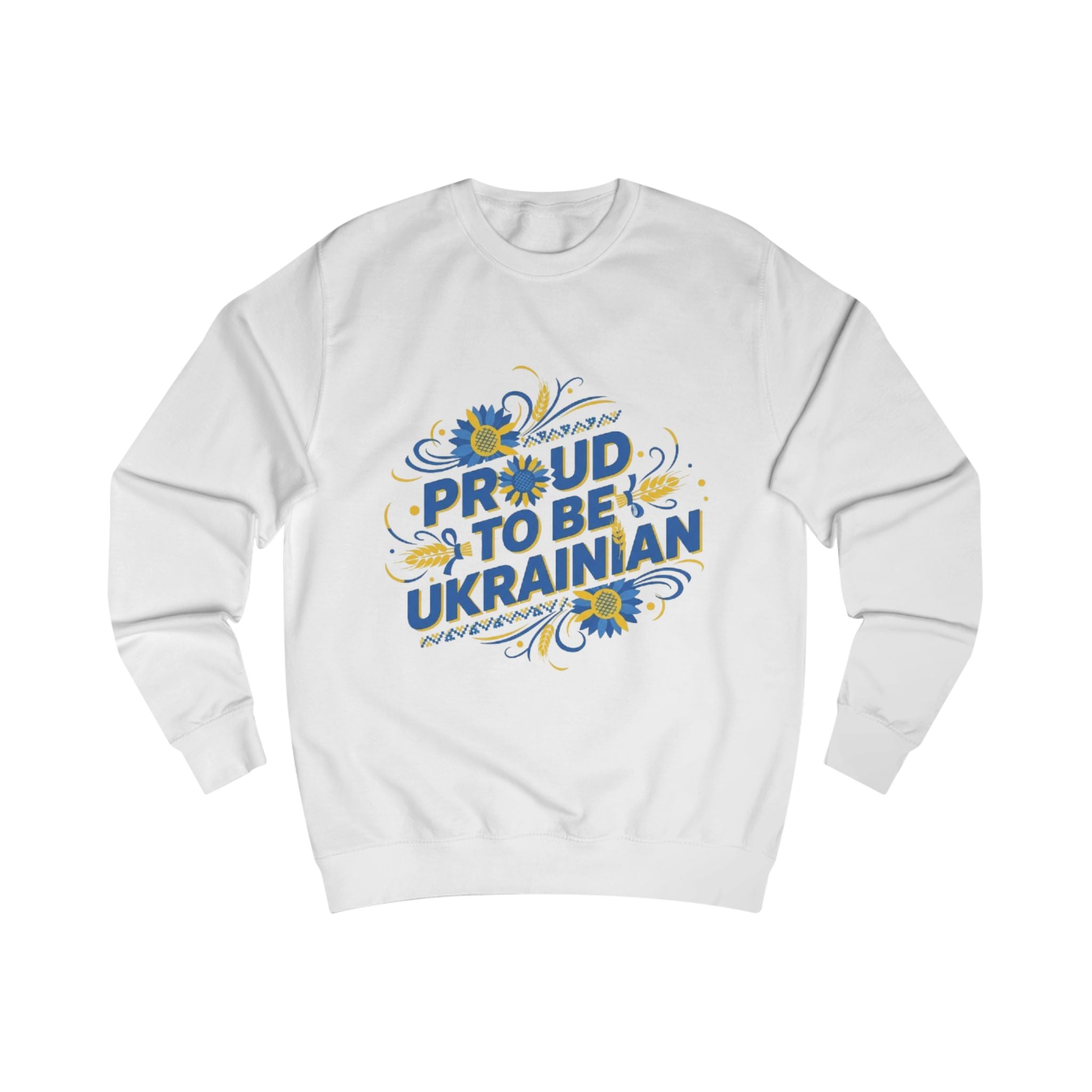Proud to Be Ukrainian Sweatshirt — Ukrainian Flag Sunflower Pride Crewneck