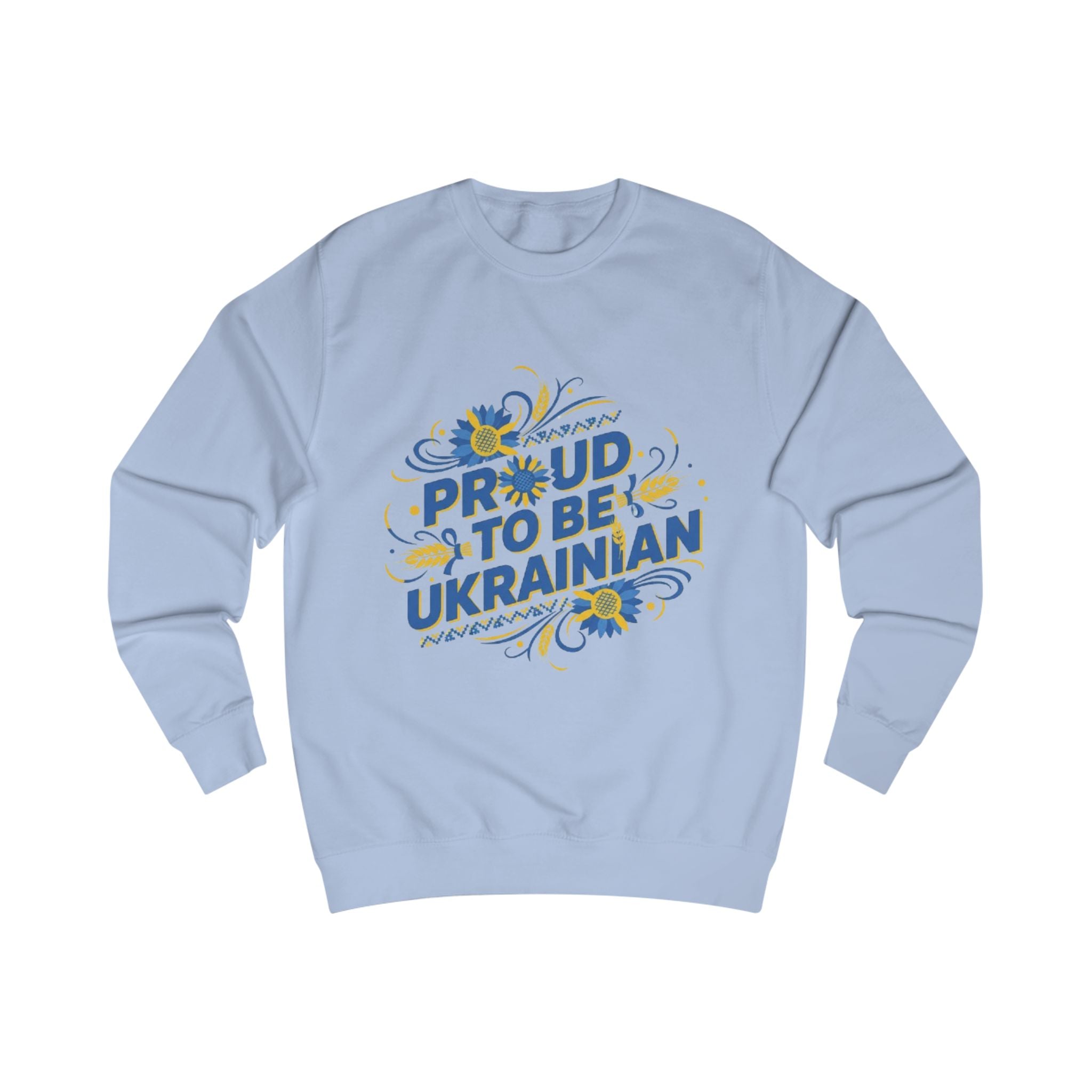 Proud to Be Ukrainian Sweatshirt — Ukrainian Flag Sunflower Pride Crewneck