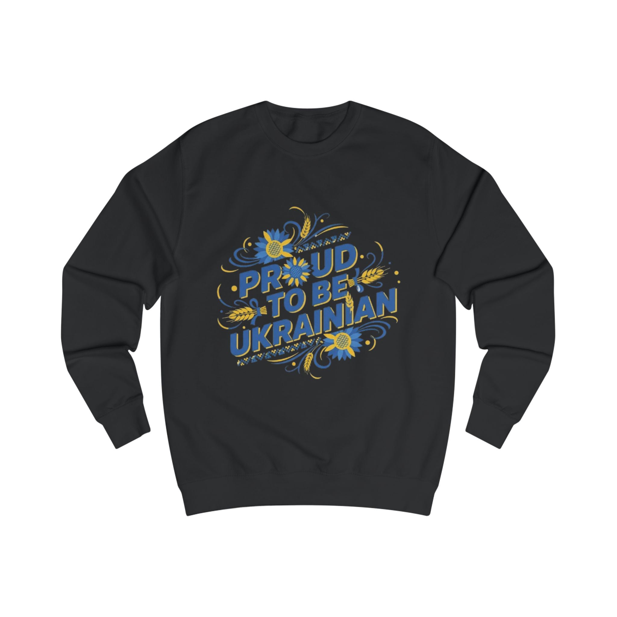 Proud to Be Ukrainian Sweatshirt — Ukrainian Flag Sunflower Pride Crewneck