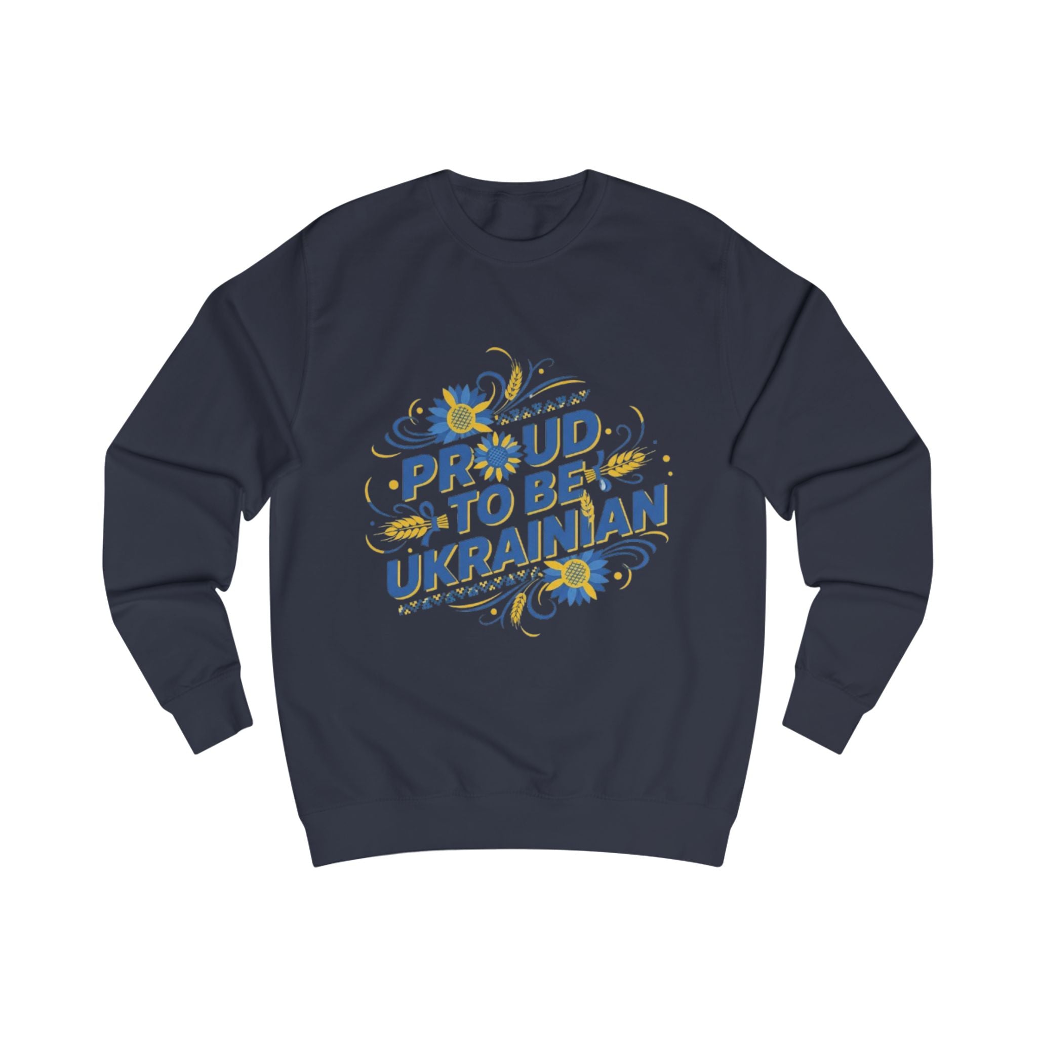 Proud to Be Ukrainian Sweatshirt — Ukrainian Flag Sunflower Pride Crewneck