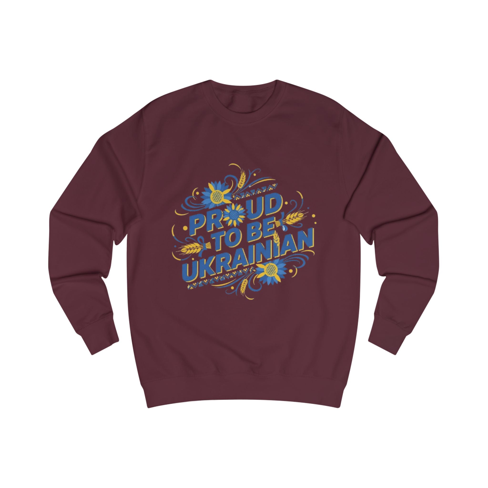 Proud to Be Ukrainian Sweatshirt — Ukrainian Flag Sunflower Pride Crewneck