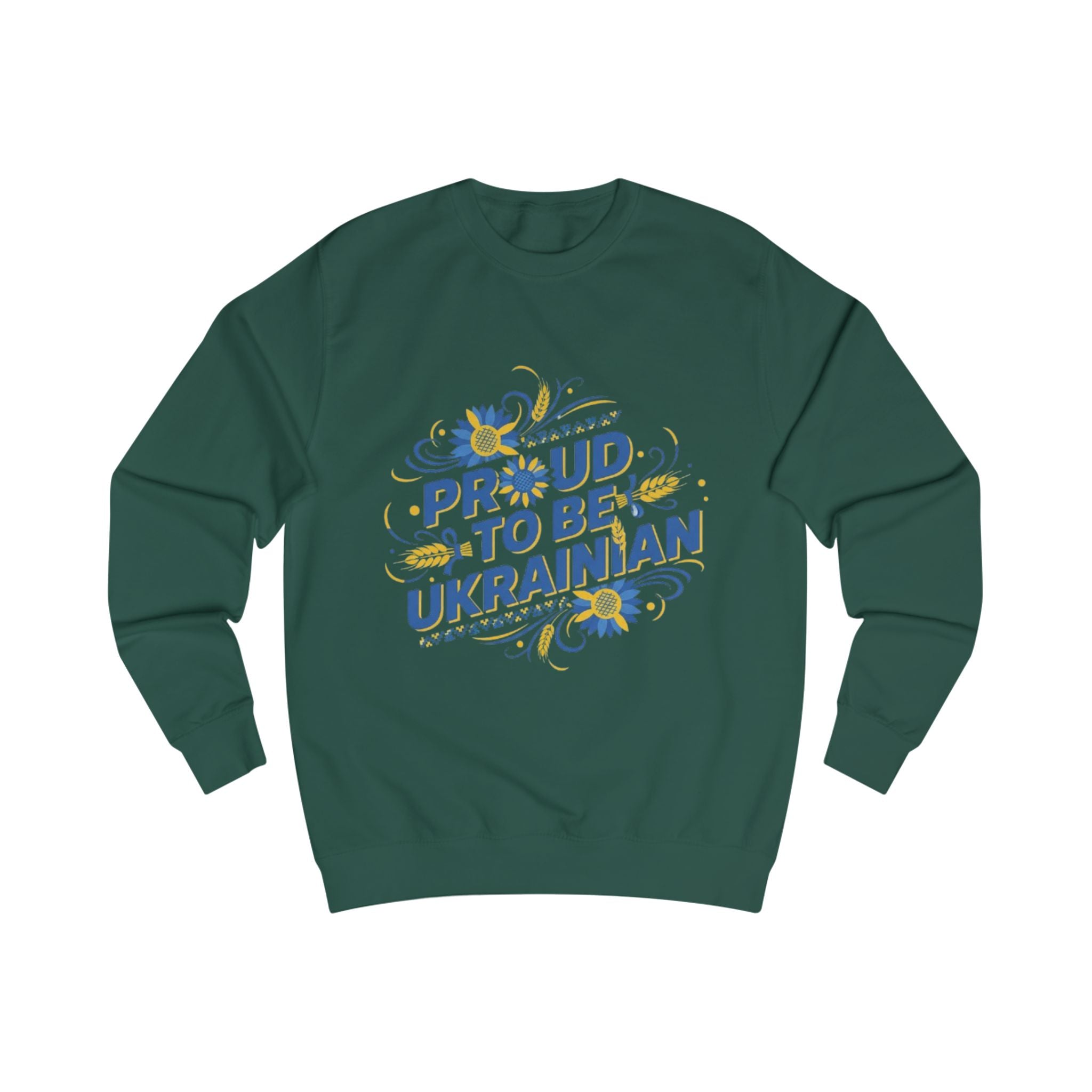 Proud to Be Ukrainian Sweatshirt — Ukrainian Flag Sunflower Pride Crewneck