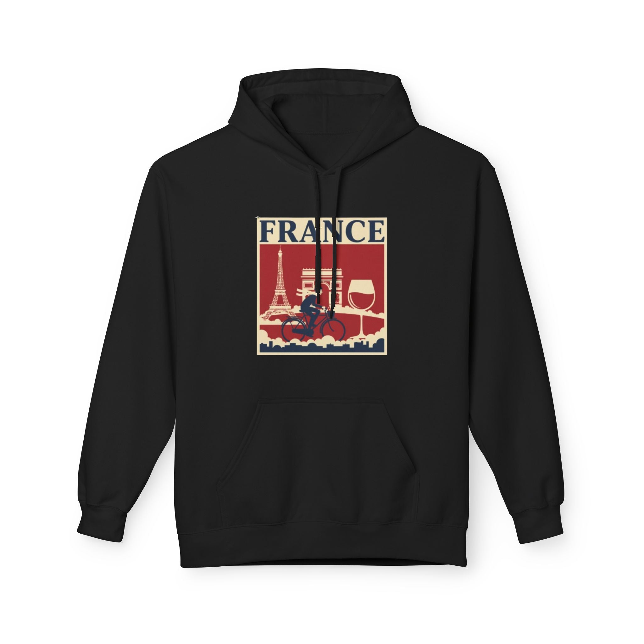 France Retro Travel Hoodie — Eiffel Tower Wine Vintage Paris Sweatshirt