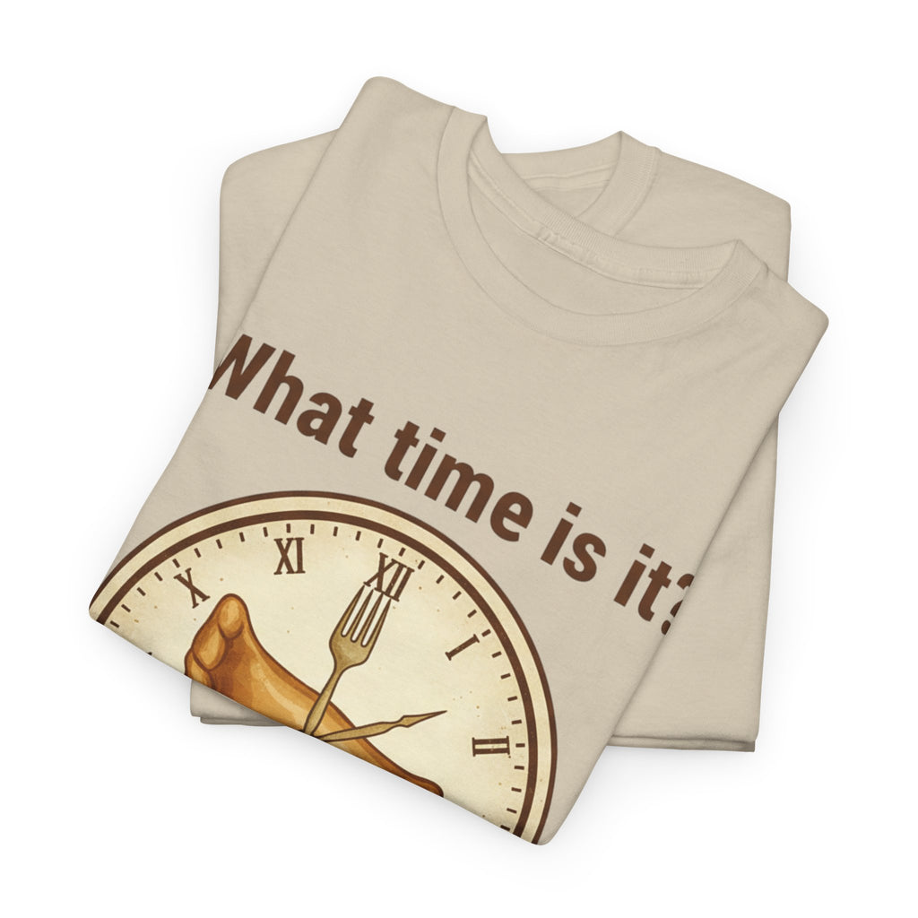 Pierogi Time T‑Shirt — "What time is it? Pierogi time!" Vintage Clock Food Tee