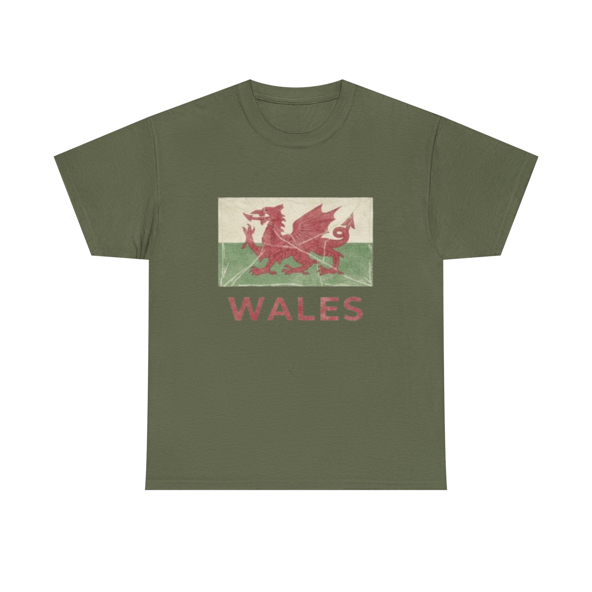 Wales Vintage Flag T-Shirt — Red Dragon Graphic Tee