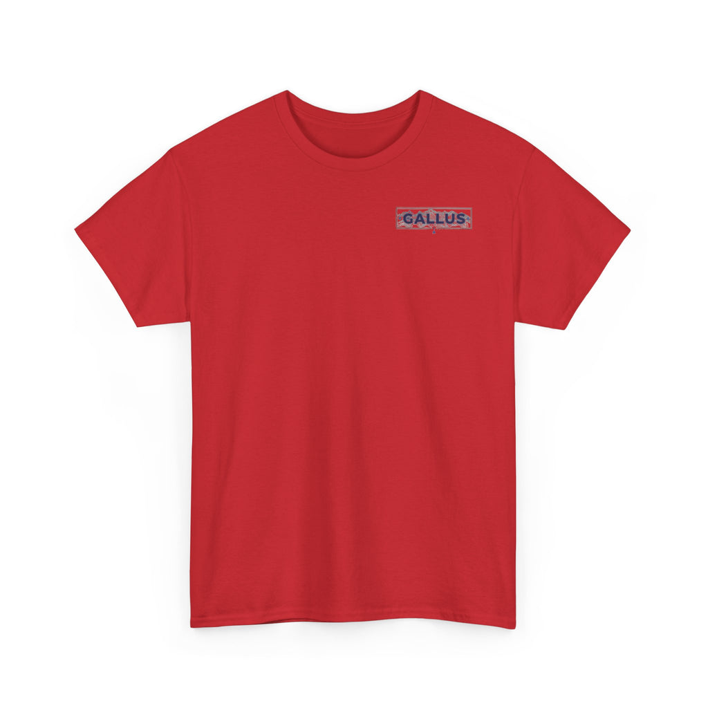 Gallus Logo T-Shirt — Minimal Retro Chest & Back Graphic Tee