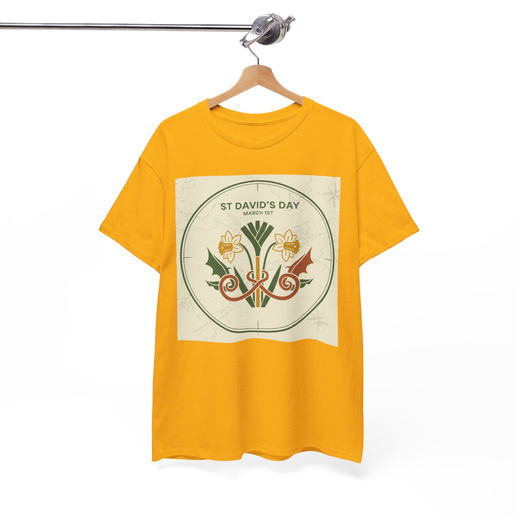 St. David's Day Floral Tee — Welsh Daffodil & Leek Celebration Shirt