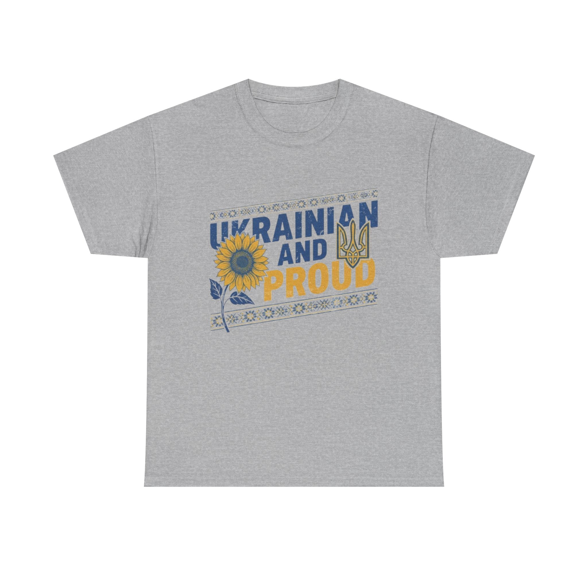 Ukrainian and Proud T-Shirt — Sunflower & Tryzub Patriotic Tee