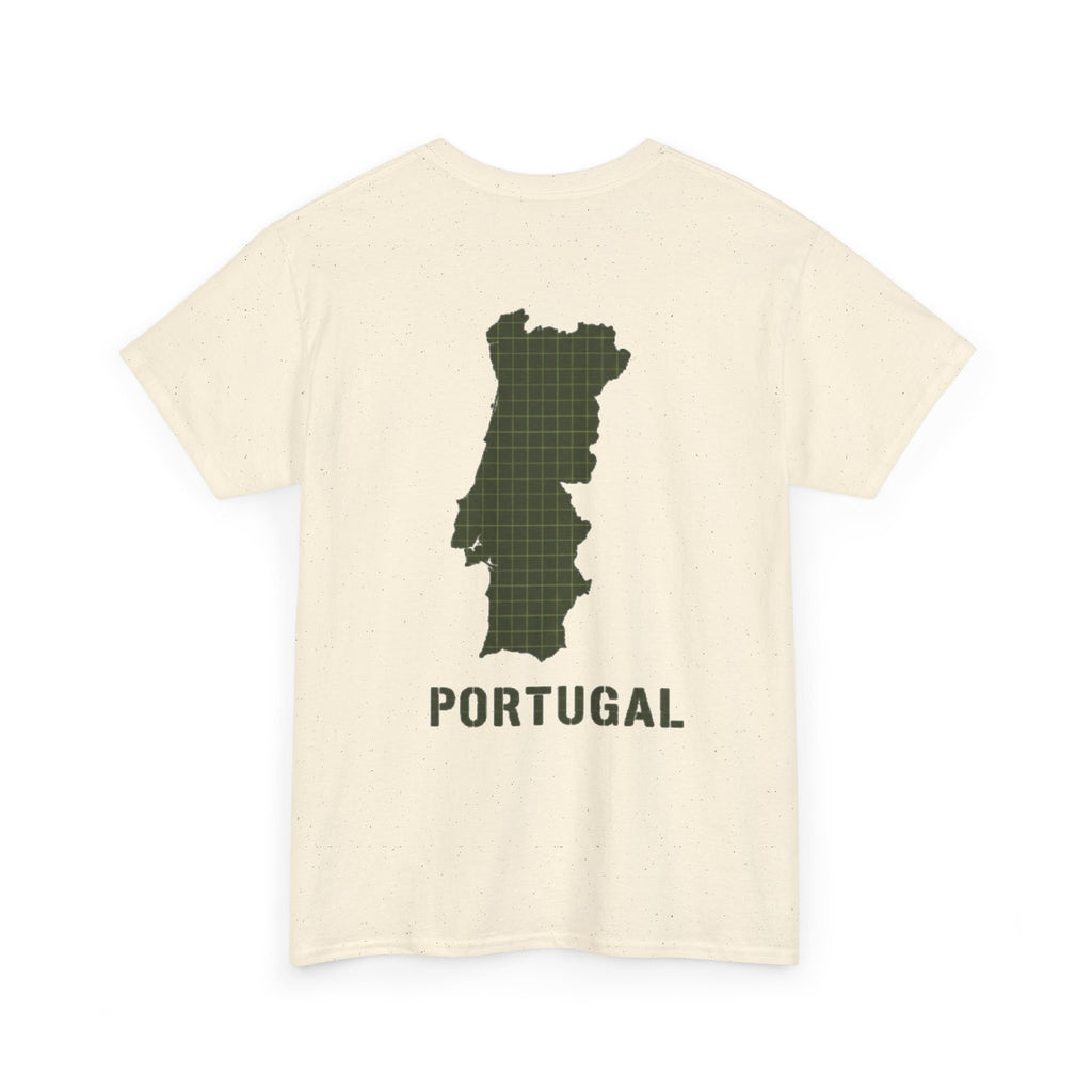 Portugal Map T-Shirt — Vintage Green Grid Portugal Tee
