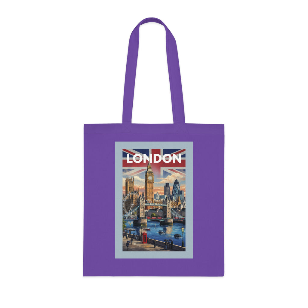 London Vintage Travel Tote Bag — Big Ben & Union Jack Cotton Shopper