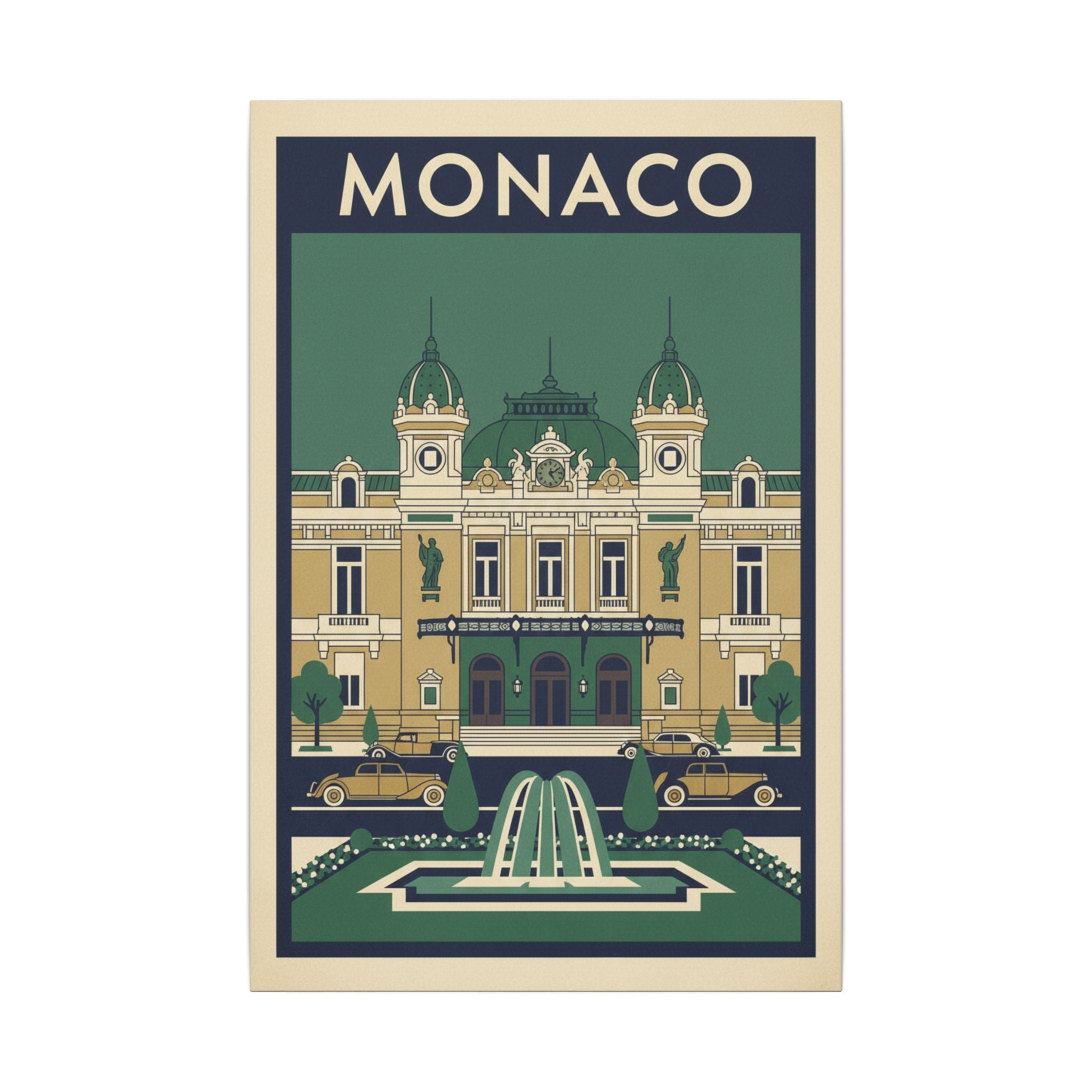 Monaco Vintage Travel Poster Canvas