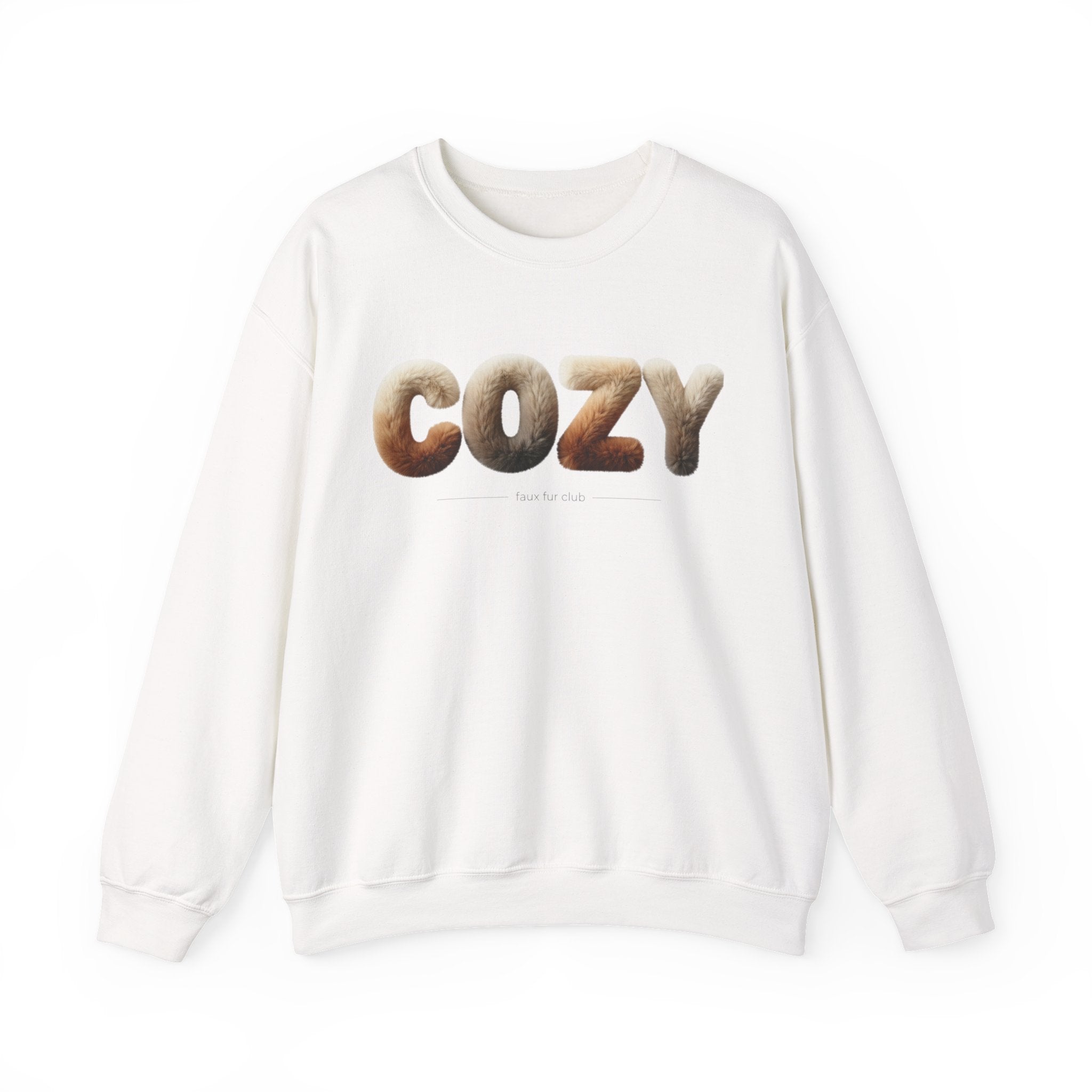 Cozy faux fur texture crewneck, cozy texture design sweatshirt | neutral plush pattern