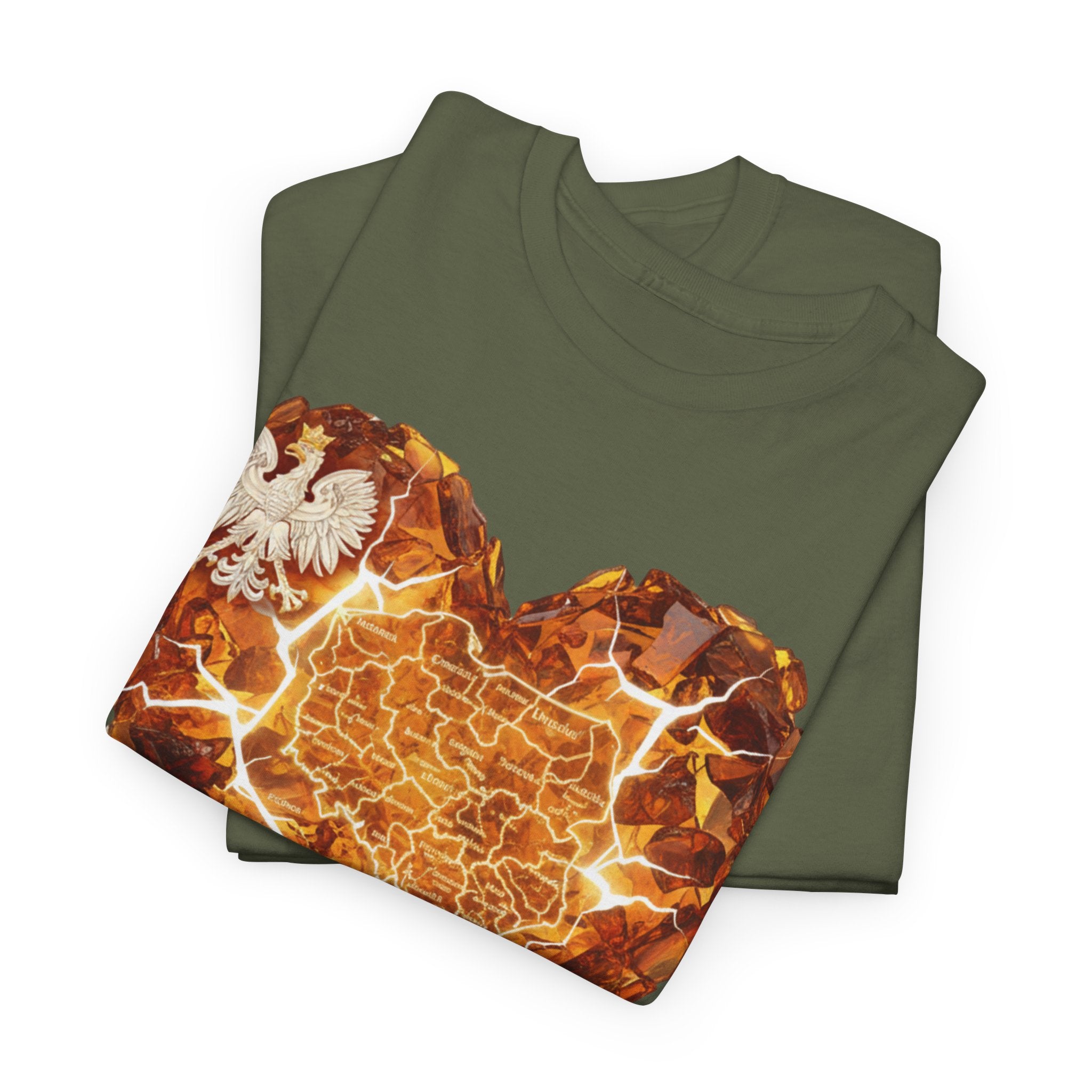 Polish Pride Heart Flame Tee | Polska Heritage T-Shirt