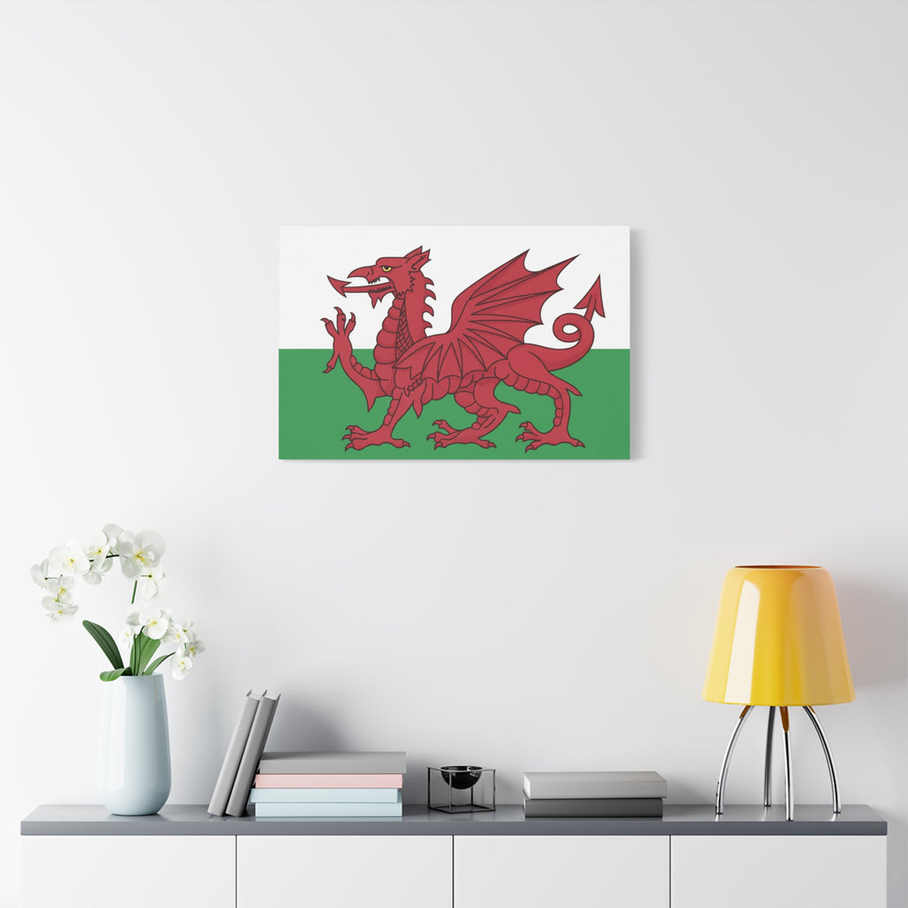 Welsh Flag Canvas Print — Red Dragon Matte Stretched Wall Art